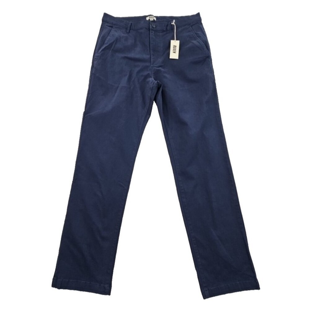 Ruxen Chino‎ Pant Men's 34x32 Navy NEW Relaxed Straight Leg Stretch Twill NWT